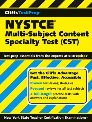 cover image of CliffsTestPrep NYSTCE